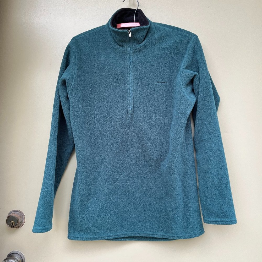 PATAGONIA CAPILENE Teal Half-Zip Soft Fleece W's SMALL Awesome Used Condition